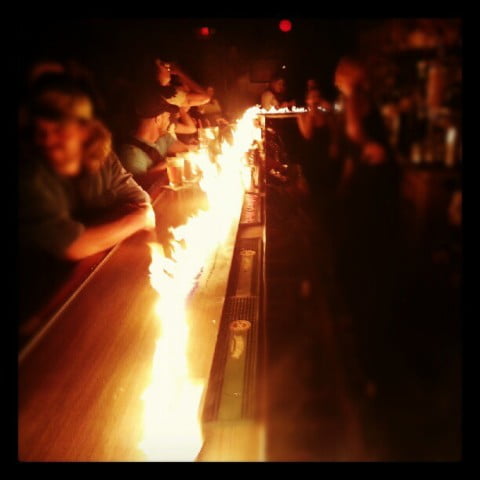ruby room bar on fire
