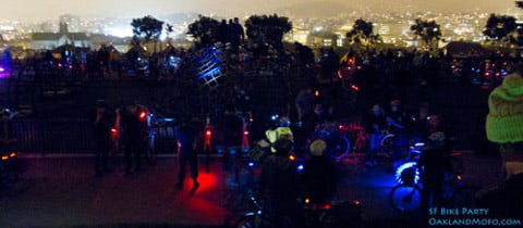 bike party on a hill in san francisco